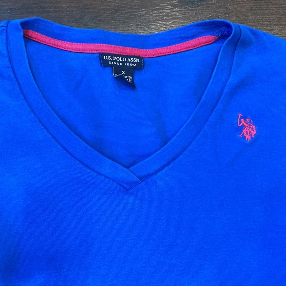 Polo women’s long sleeve V-neck blue top small - Picture 2 of 4